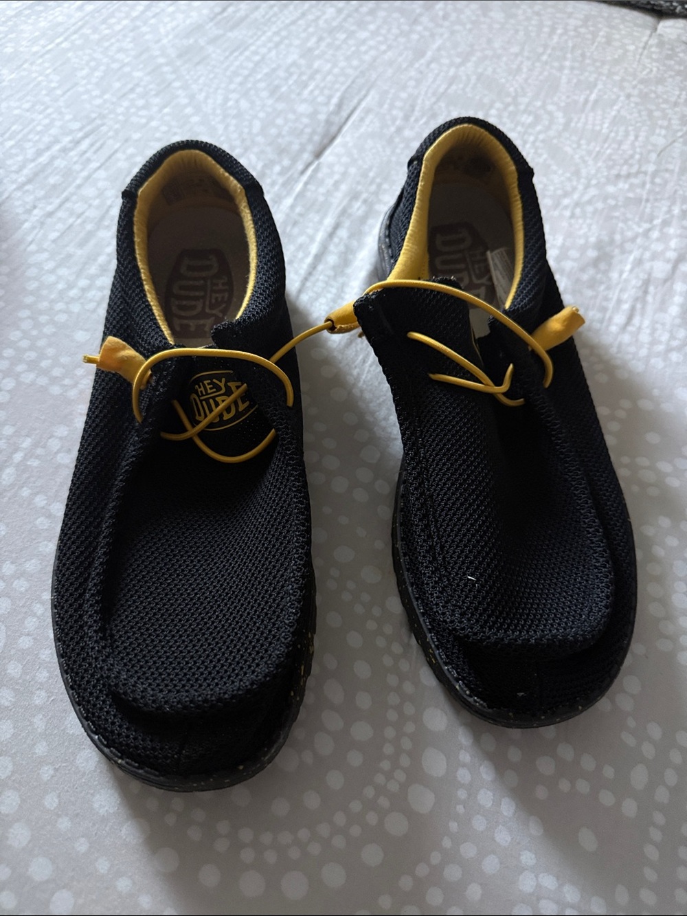 Hey Dude Black & Yellow Men's Casual Slip-On Loafers
